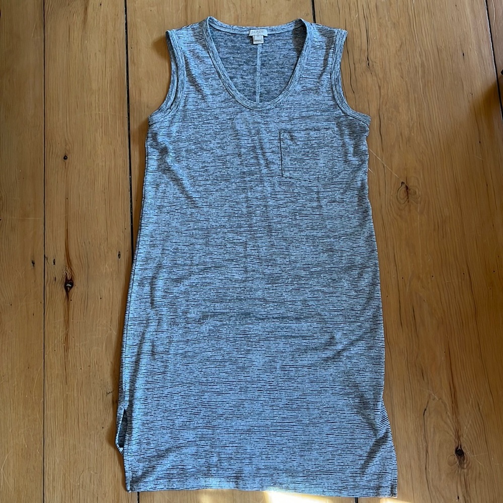 J Crew tank dress with pocket, size XS Black and white heathered.